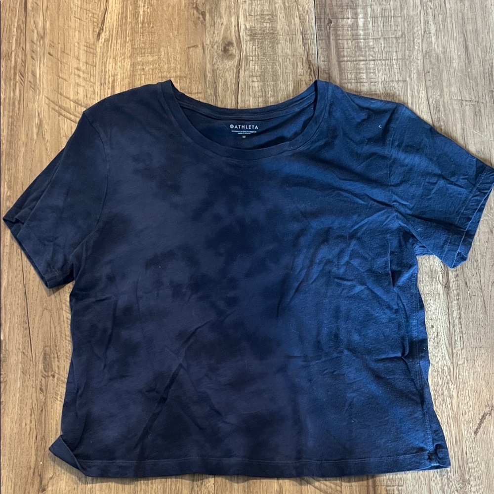 Athleta Dark Blue Tie Dye Short Sleeve Tee